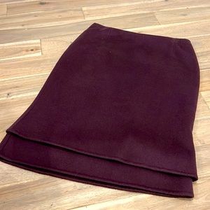 Vintage Carolina Herrera Burgundy wool pencil skirt